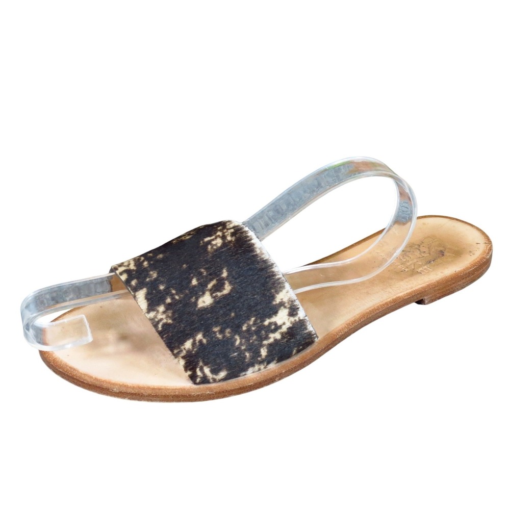 Baske California Sage Womens Slide Sandals Size 37 Casual Animal Print Calf Hair